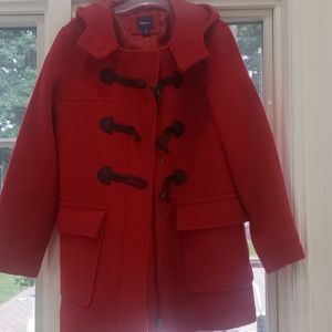 Never worn red wool-end pea coat